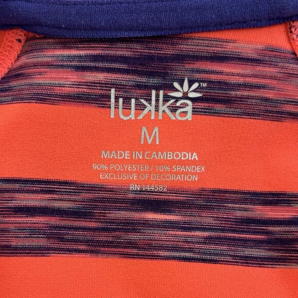 Lukka Women's Striped Zip Up Hoodie Size Medium Athletic Slim Fit Orange &Purple - Picture 7 of 11